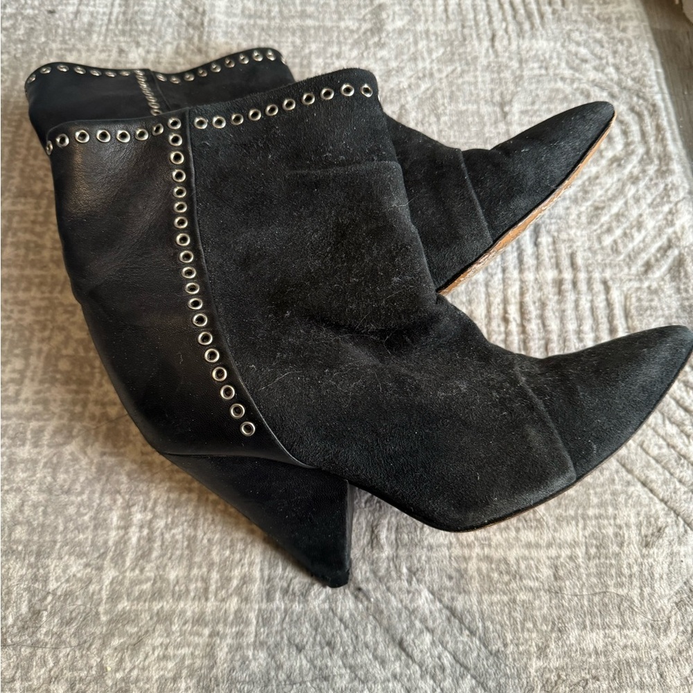 Isabel Marant Black Suede Leather Boots Size 37